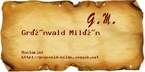 Grünvald Milán névjegykártya