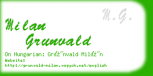 milan grunvald business card